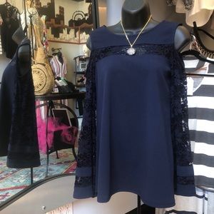 Lace Cold Shoulder Blouse